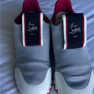 Christian Louboutin Gray and White Sneakers